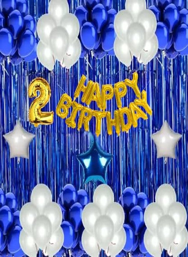 FOOGAA Premium Series Second Happy Birthday Party Decoration Combo Blue Theme Banner (Set of 61) - Perfect for Birthday Celebrations, High-Quality, Easy to Use - Image 1